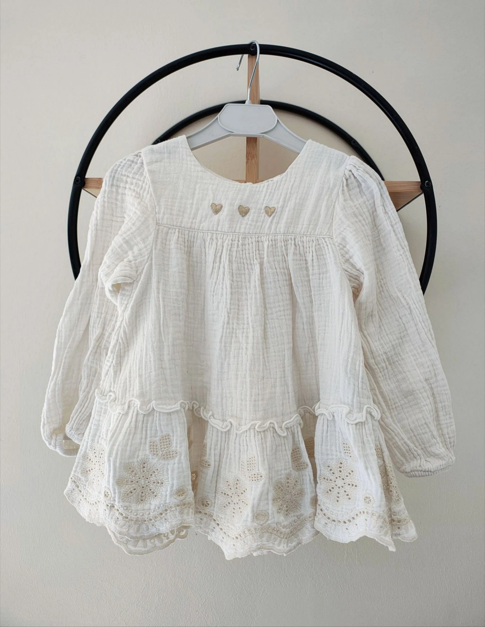 23 mois 2 ans blouse bohème brodée crème orchestra